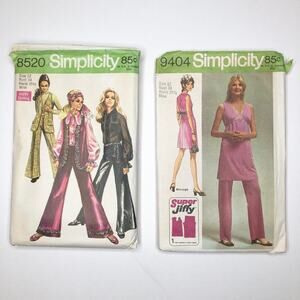 2 Vintage 1960s Simplicity Sewing Pattern Misses Dress Pants Blouse